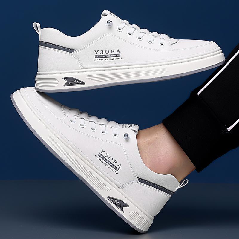 Spring Genuine Leather Men Shoes Luxury Brand Casual Shoes Lace Up Mens Sneakers Italian Breathable Tenis Sport Skateboard Shoes