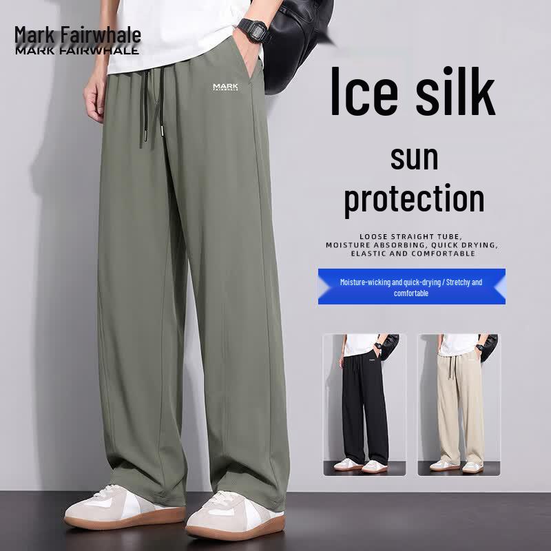 Mark Fairwhale Men's Ice Silk Cooling Straight-Leg Casual Pants