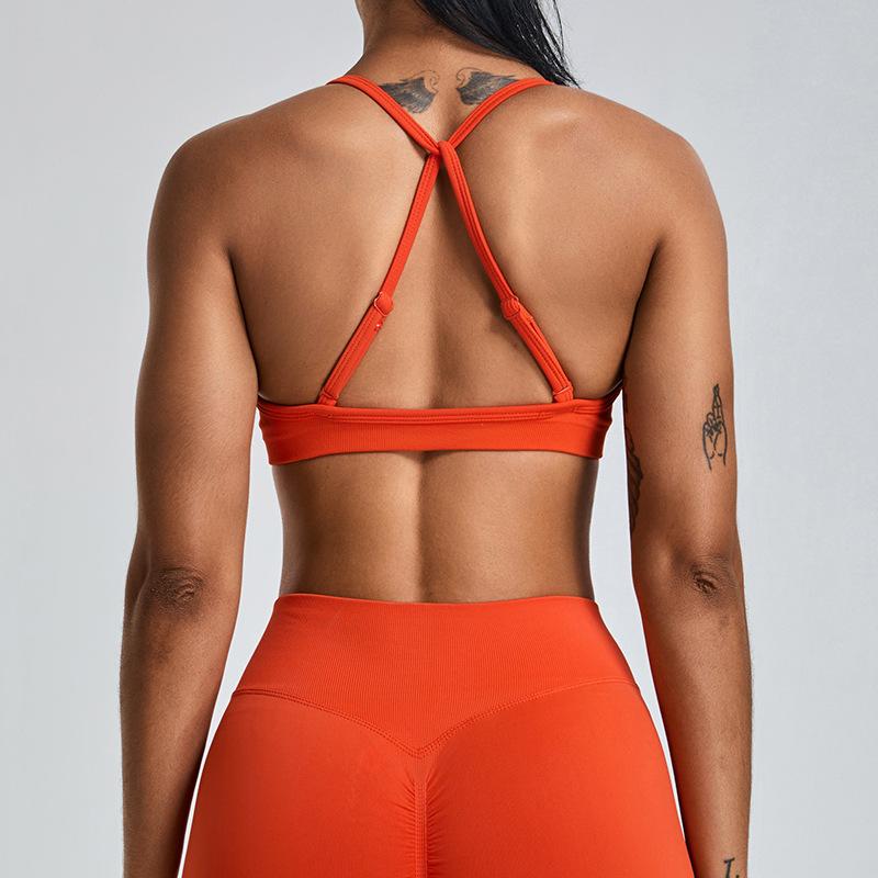 New Chest Pleated Sexy Yoga Bra For Women, Seamless Back Sports Bra, Quick Drying Running And Fitness Suit