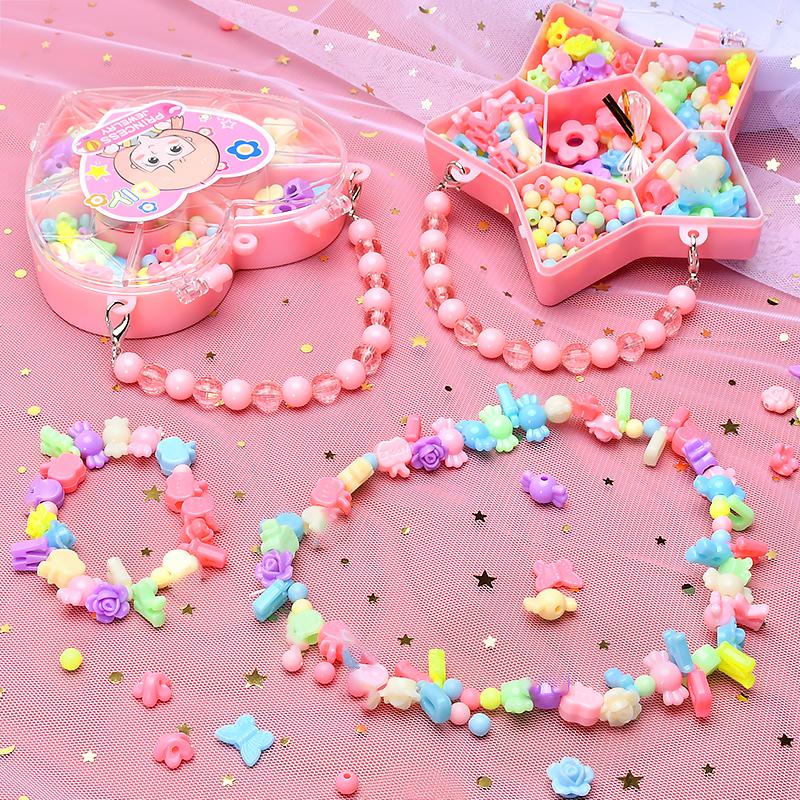 Non-Toxic Children'S Handmade Beaded Bracelet Making Kit Toy Play Home Diy Bracelet Necklace Jewelry Beads Set Handbag Toys For Children Gift