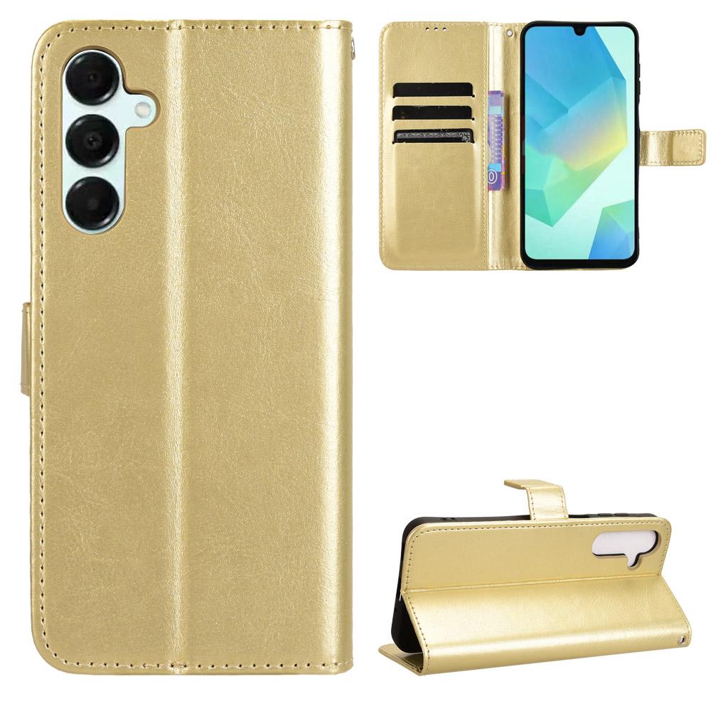 For Samsung Galaxy A17 4G/Galaxy A16 5G/Galaxy A16 4G/Galaxy A26 5G/Galaxy A17 5G PU Leather Case with Strap Crazy Horse Texture Phone Wallet Cover