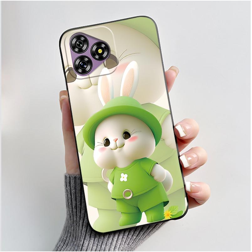 For Oukitel C53 Case Luxury Cute Love Rabbit Funny Black TPU Soft Silicone Protective Phone Case For OukitelC53 C 53 Back Cover