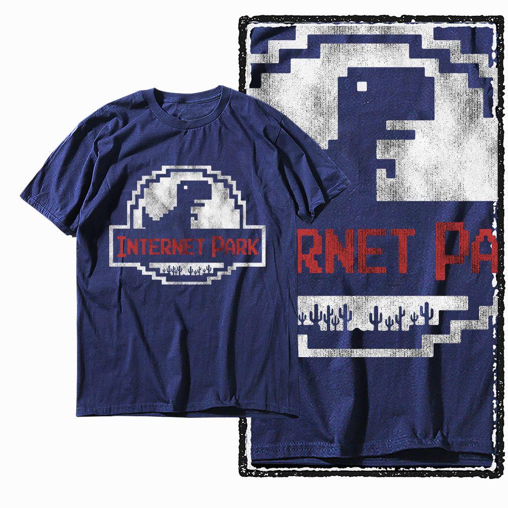 

G79 NAVY Cotton Vintage Dino dinosaur Graphic Men T-shirt | Streetwear Big Size Cool O-neck men s Tee Tshirt 2XL