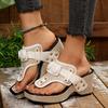 Summer Women Footwear Sandalias Clip Toe Platforms Sandals Rivet Metal Buckle Slip on Wedge Sandal Size35 43 Zapatos De Mujer