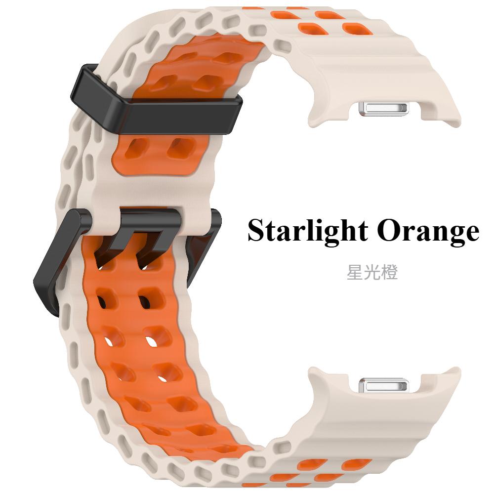 Marineband Für Samsung Galaxy Watch 8 Classic Zubehör Zweifarbige Sport Silikon Armband Galaxy Watch 8 40MM 44mm Armbänder