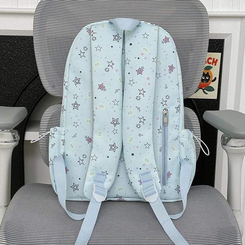 Star Print Women's Backpack Large Capacity Student Schoolbag