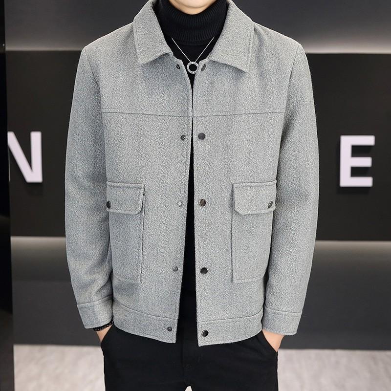 Coat Men's Spring and Autumn Korean Version Short High-end Jacket Fashion Men's Lapel Jacket Casual Versatile