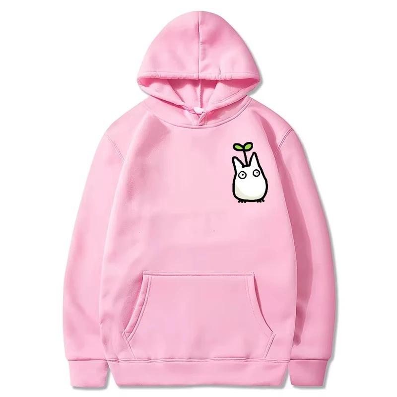 A trendy 2D hooded sweatshirt featuring the Japanese anime Totoro Studio Ghibli pattern print for men in the autumn of 2025