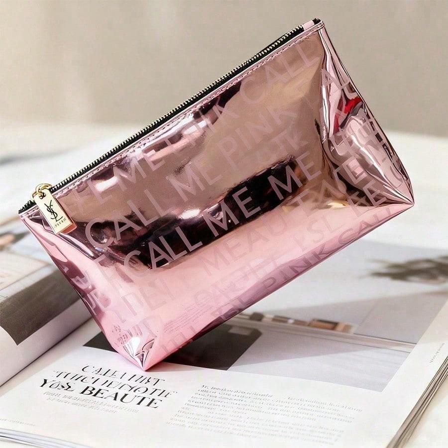 Косметичка YSL Сумка для хранения Дорожная Портативная Большая вместимость Пудра 30 × 20 × 10см розовый