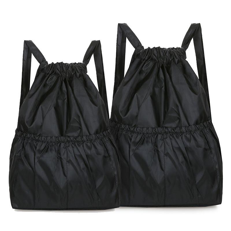 

Сумка-мешок на шнурке, большая вместимость, рюкзак, женская складная портативная сумка для покупок, женский рюкзак для путешествий на открытом воздухе large чёрный