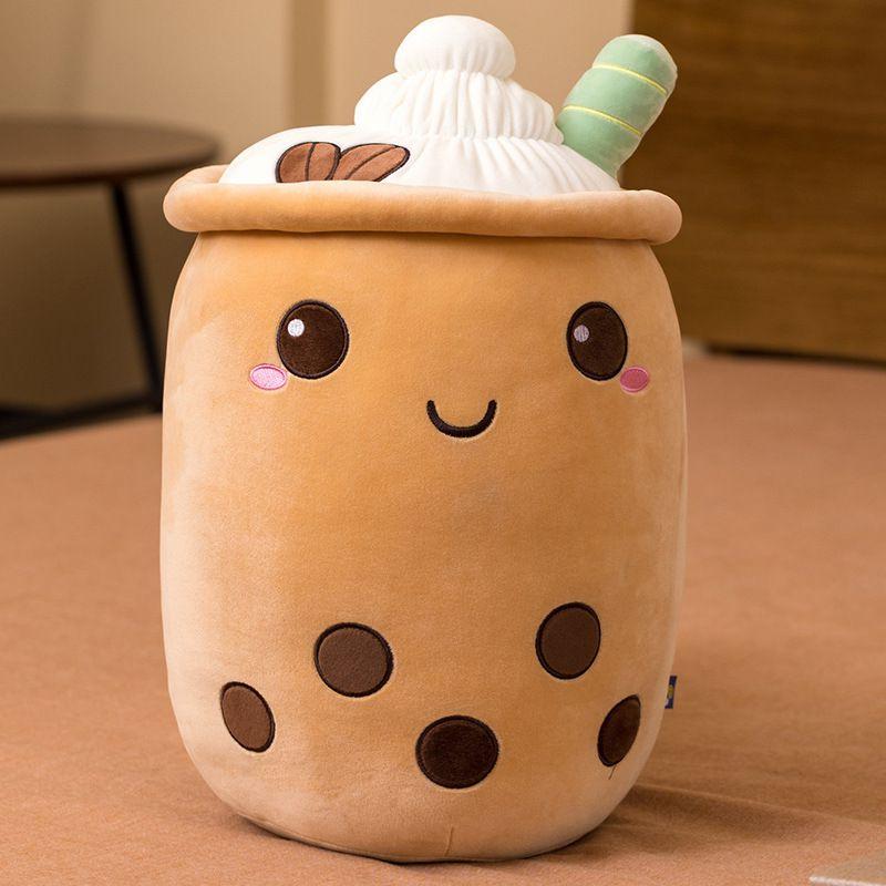 Milk Tea Pearl Pillow Girls Sleep In Bed Pillow Big Doll Soft Doll Toy Plush