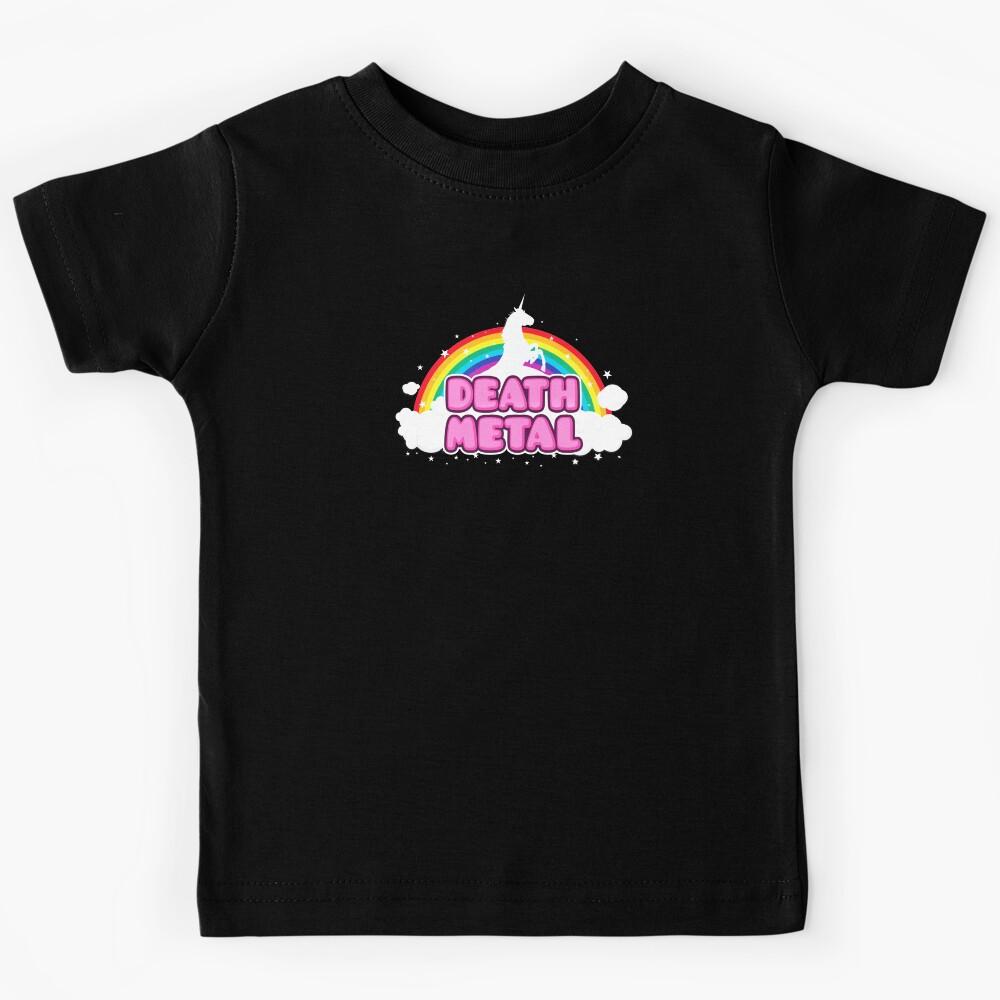 DEATH METAL! (Funny Unicorn / Rainbow Mosh Parody Design) Kids T-Shirt 130
