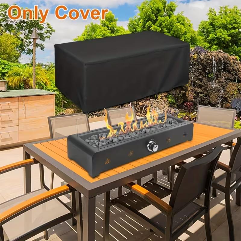 Heavy-Duty Oxford Fabric Fire Pit Cover - All-Season Outdoor Square Fire Pit Cover,Garden, Backyard - Fits Most Fire Pits