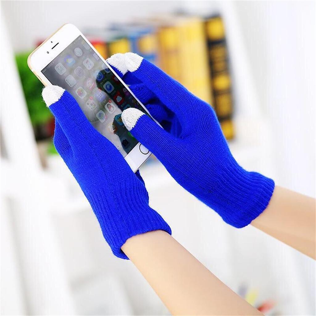 Touchscreen-Handschuhe für Männer und Frauen, junge Radfahrer im Herbst und Winter, kältefest, Wolle, einfarbig, rutschfest, fingergetrennt w
