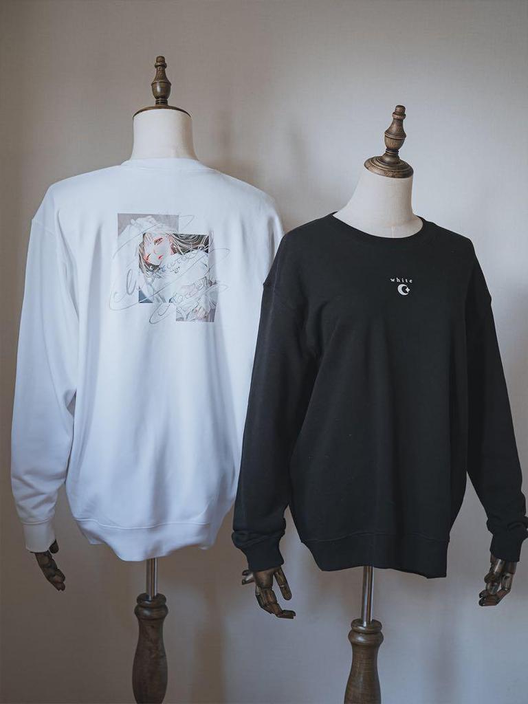 [USED] Aojukou MASCATALE Illustration Print Sweatshirt (White) Unisex