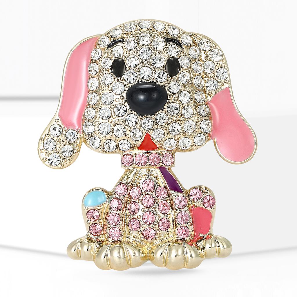 Classic Rhinestone Dog Brooches for Women Unisex Enamel Animal Pins Friend Event Party New Gifts Jewelry Decoration Accessories