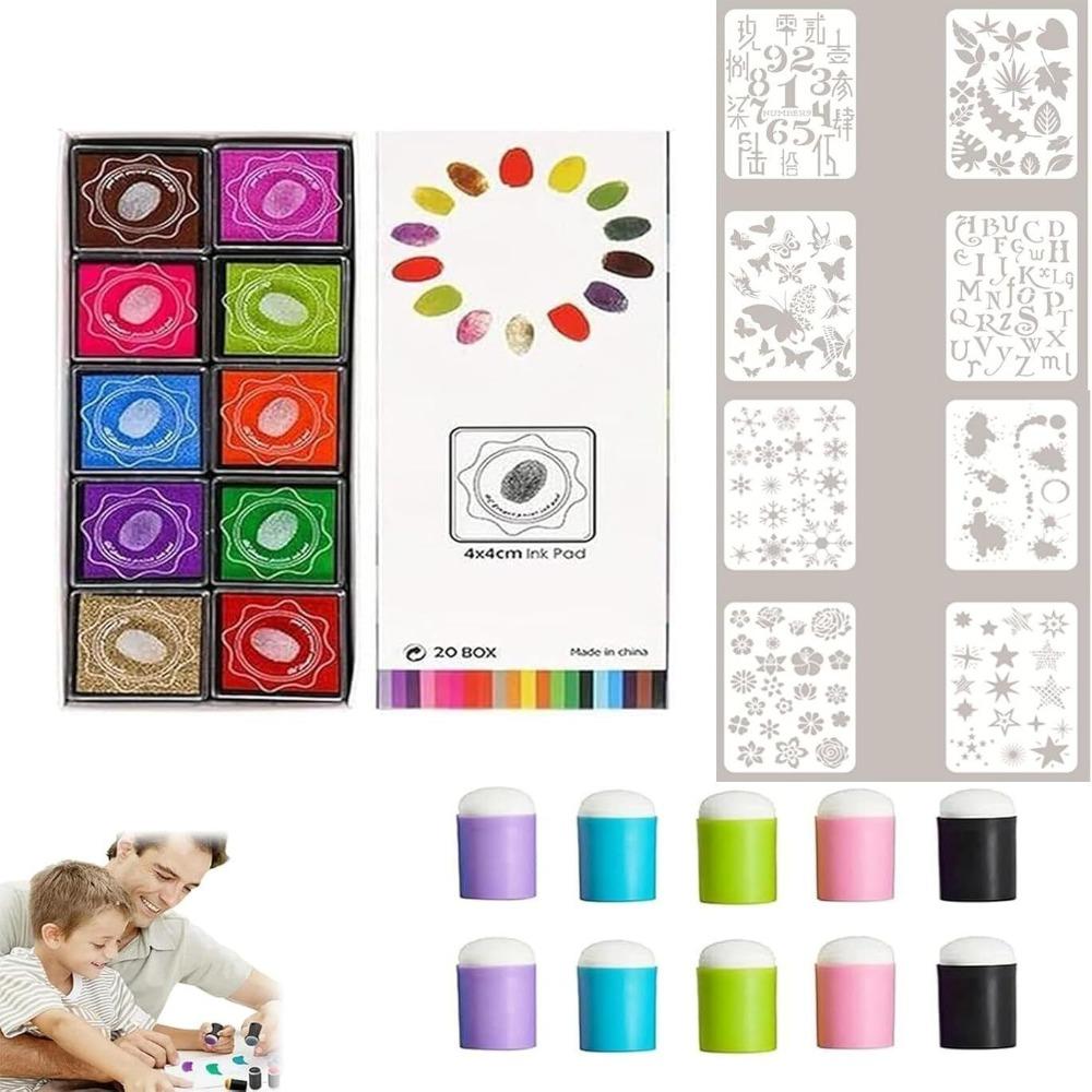 Painting Sponge DIY Sponge Finger Painting Kit Card Making Finger Ink Pad  Kids