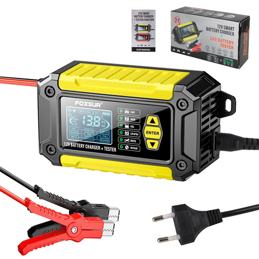 

12 В 6 А 90 Вт импульсный ремонтный аккумуляторный тестер автомобильные зарядные устройства ЕС вилка для свинцово-кислотных аккумуляторов AMG LifePo4 вход 100 В/240 В жёлтый