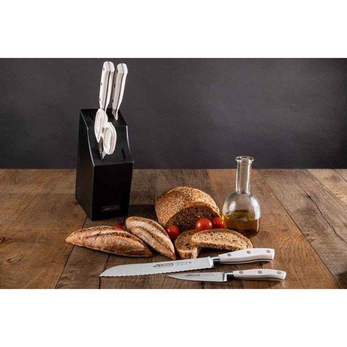 Knife and Scissor Block - Arcos - Riviera White 234524 - Nitrum Steel - 5 Pieces - Contemporary Design