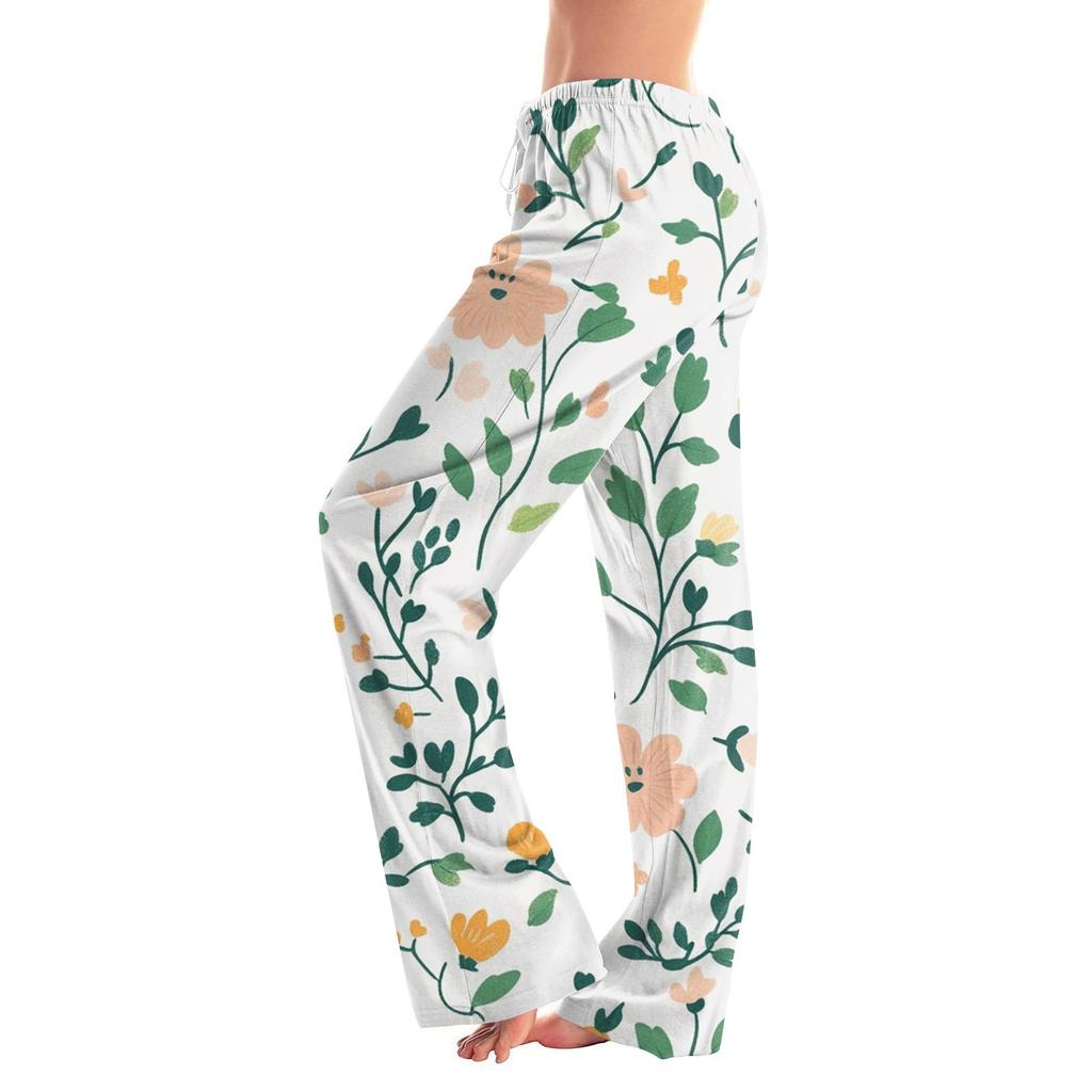 Damenmode Lockere, lässige Freizeithose mit Blumenmuster
