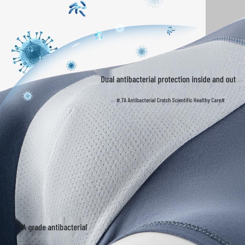 Men's 60s Pure Cotton Antibacterial Flat-Leg Boxer Briefs All-Season Plus Size Underwear