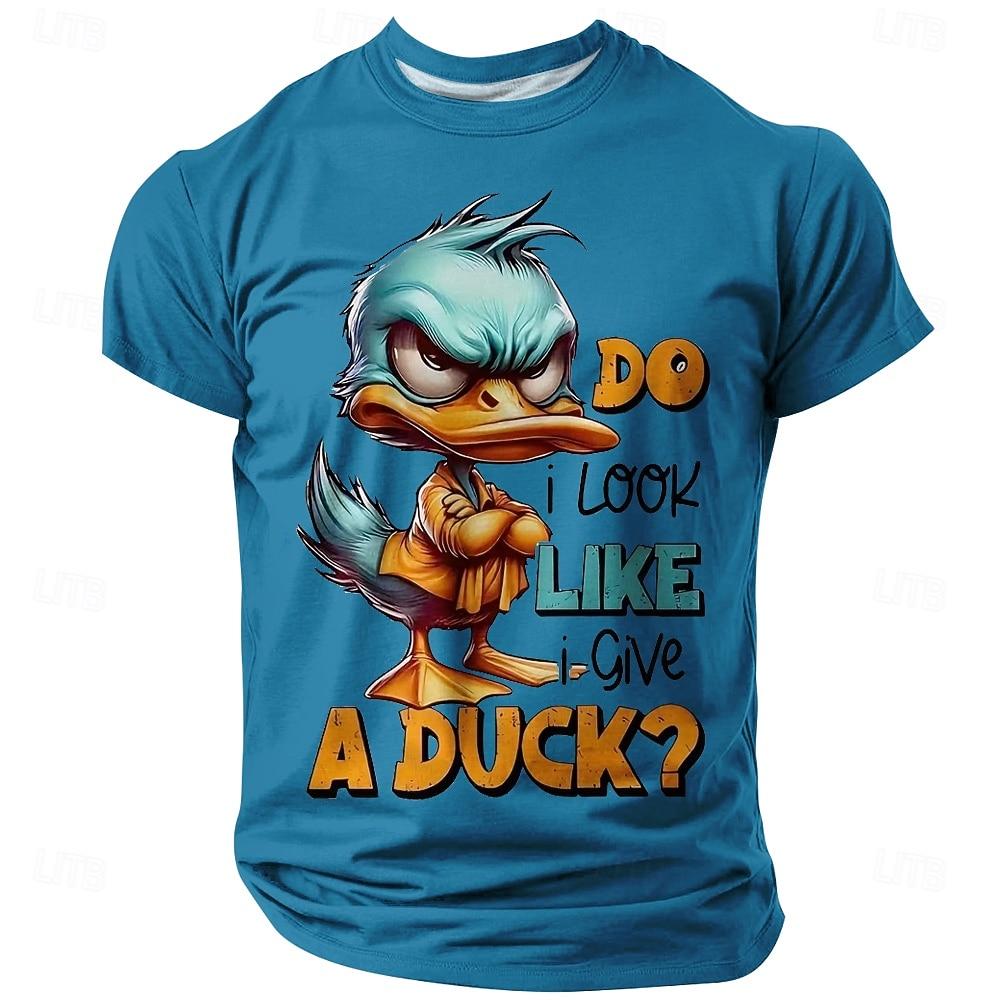 Men's duck print T-shirt Men's T-Shirt,3D Printing, O-neck ,Short Sleeve,Casual,Lightweight Top,sport Wear ,casual ,Large Size,Fashion