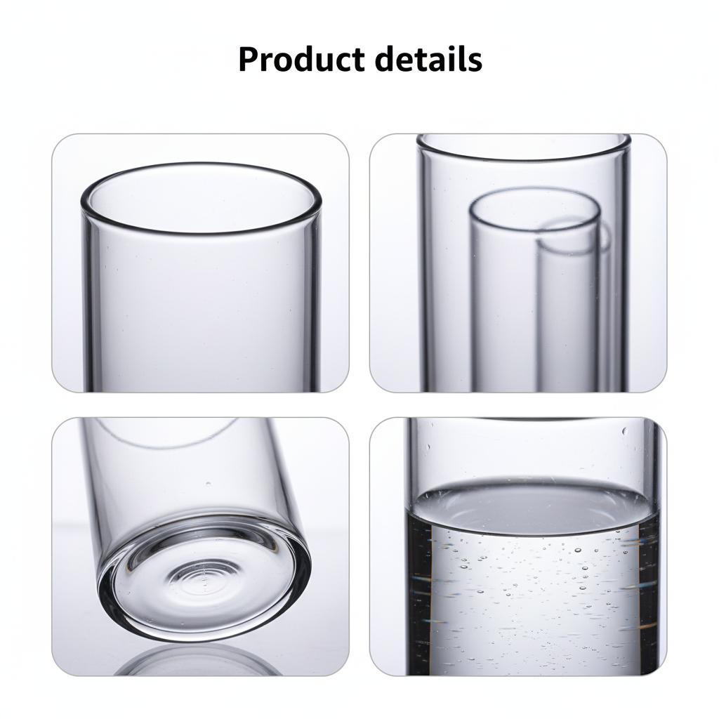 Borosilicate Glass Vase For Hydroponic Plants Straight Cylinder Design Indoor Desktop Decoration