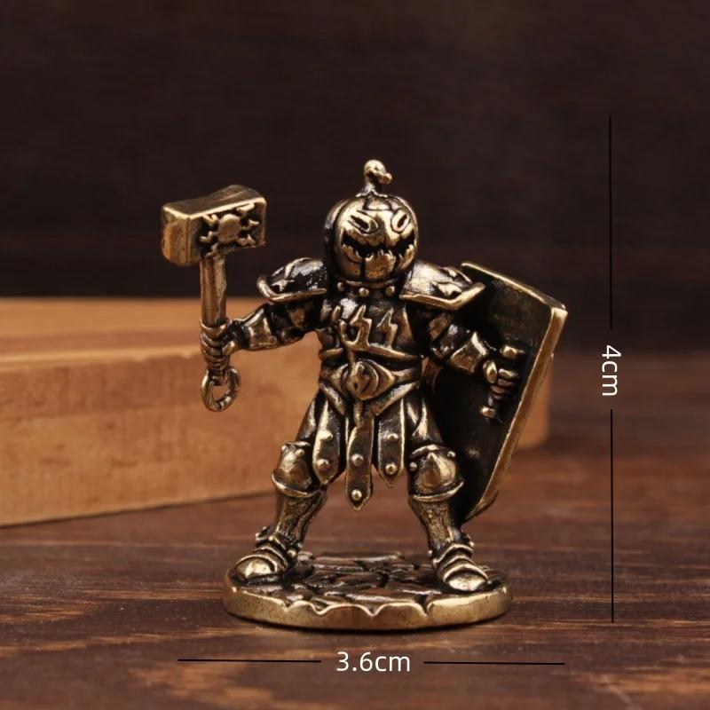 Copper Statue Home Decor Pumpkin Soldier Figurine Creative Craft Figurine