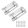 Stainless Steel Door Bolt Latch 3 Inch Manual Slide Lock with Screws Silver Finish 2 Pack