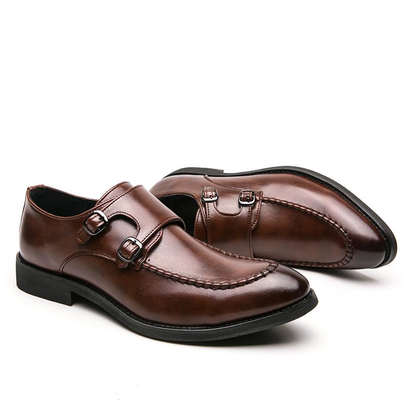 Men Street Style Monks Loafers Shoes Wedding Party Shoes Formal Business Dress Prom Leather Shoes Large Size