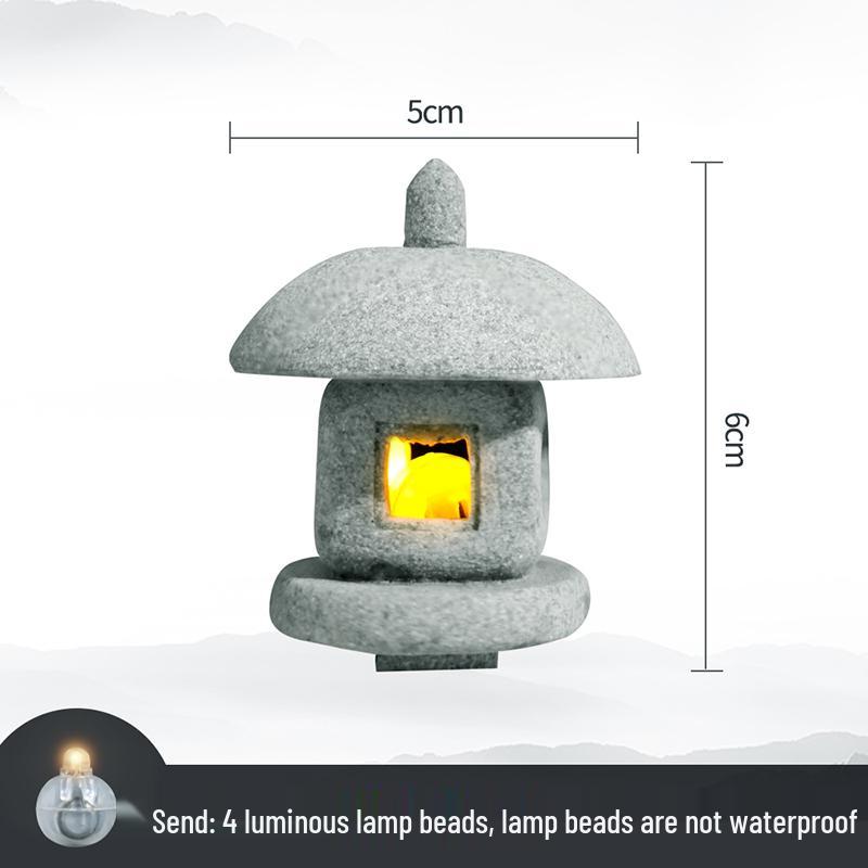 Pebble Bridge Small Boat Ornament: Miniature Water Bonsai Rockery Decoration for Floral Landscapes.