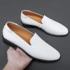 Klassische Marke Herren Leder Freizeitschuhe Massage Sohle Slipper Trendy Vielseitig Herren Arbeitsschuhe Pendeln Täglich Übergröße 36-48