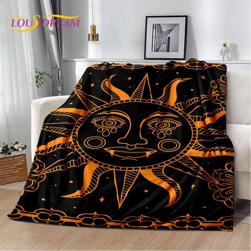 Mysteriou Tarot Sun Moon Mandala Magic Soft Flannel Blankets,Throw Blanket Comfortable Blanket for Picnic Beds Sofa Home Bedroom