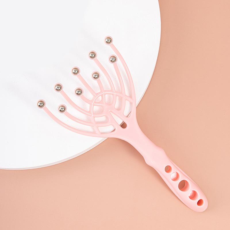 9 Claws Head Massger Streamlined Ball Body Relaxation Scalp Massage Roller For Hair Growth Hand Held Hair Stress Relief Aid