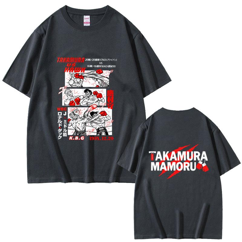 Anime Hajime No Ippo Graphic Tshirt Takamura Hawk KGB T Shirts Kamogawa Boxing Gym Streetwear Unisex Fashion Oversized Tshirt Tops