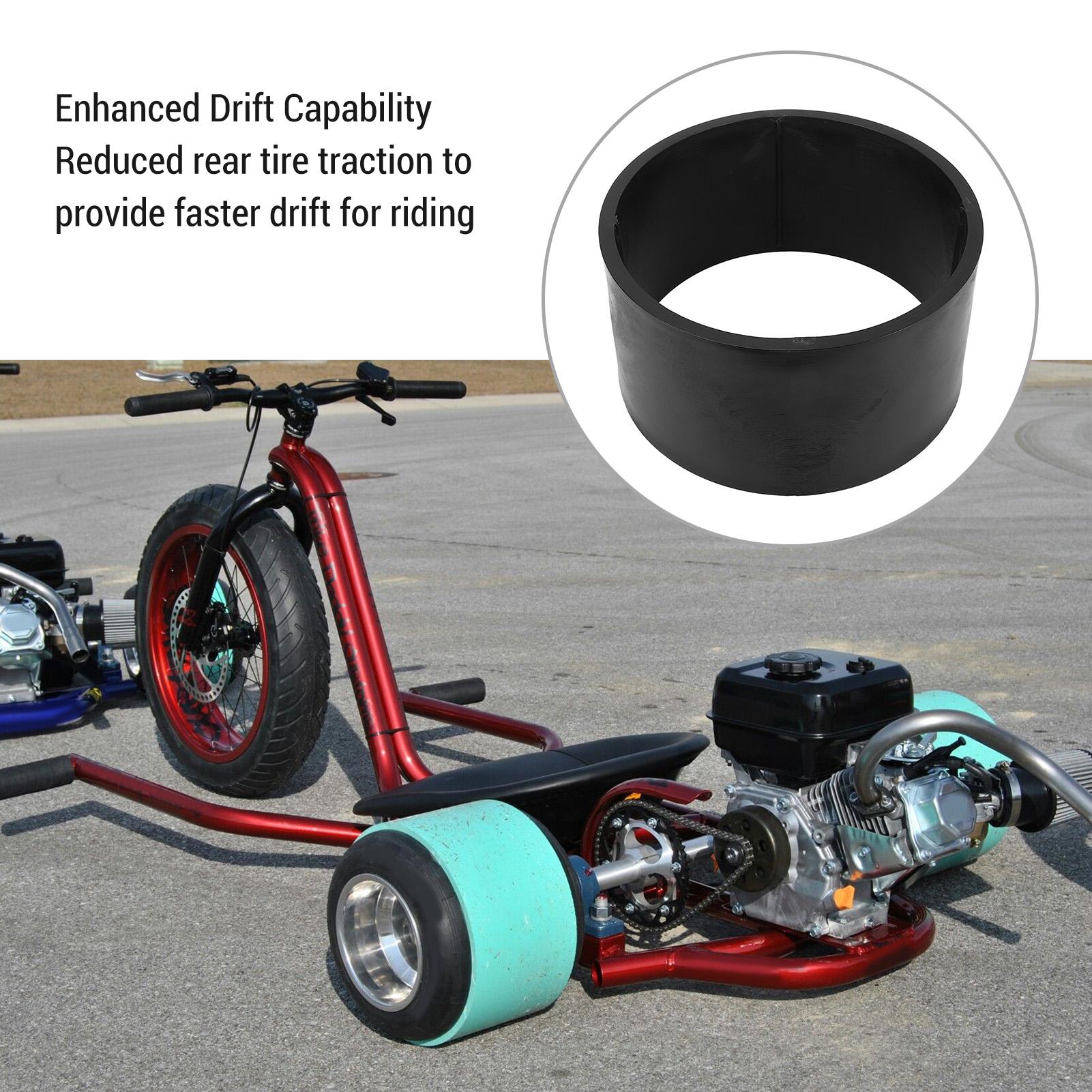 Go Kart Drift Tire Sleeve Traction Reduction 11x7.10-5 Smoother Ride Go Kart PVC Tire Sleeve 12mm Thick for Drifting Scooter nero