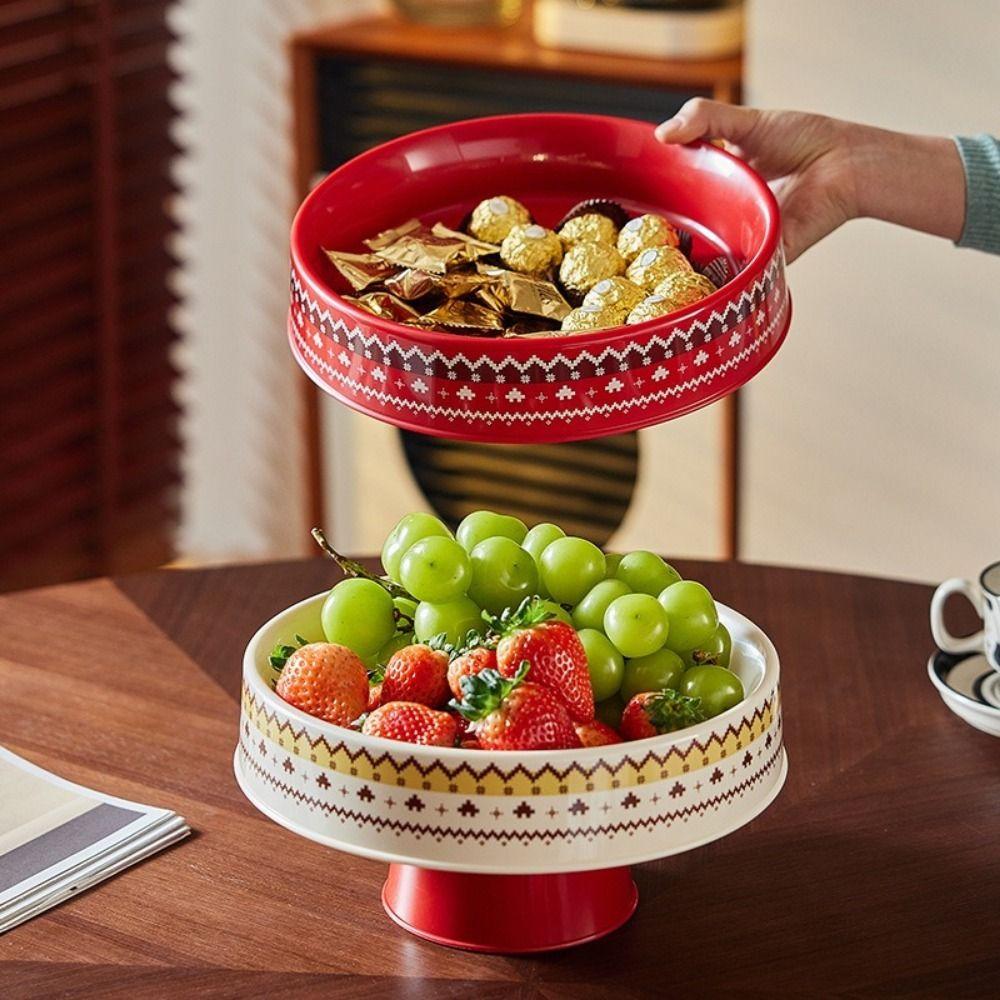 Large Capacity Dried Fruit Plate Plastic Fruit Serving Tray  Tea Table