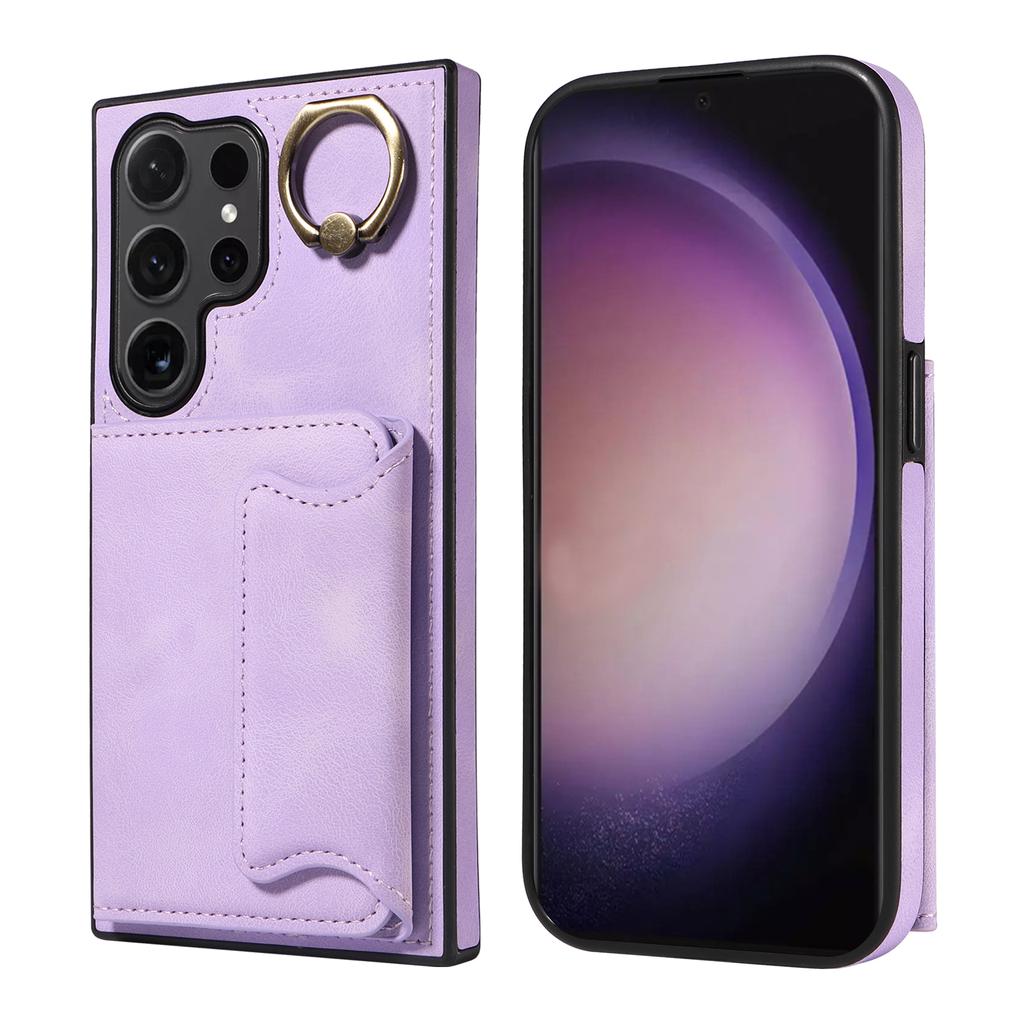 for Samsung Galaxy S24 series.for Samsung Galaxy S24, S24+, S24 Ultra Ring Bracket Card Holder Slots Cover Phone Case