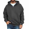 Men's Casual Zippered Hoodie Loose Fit Sweatshirt for Everyday Wear