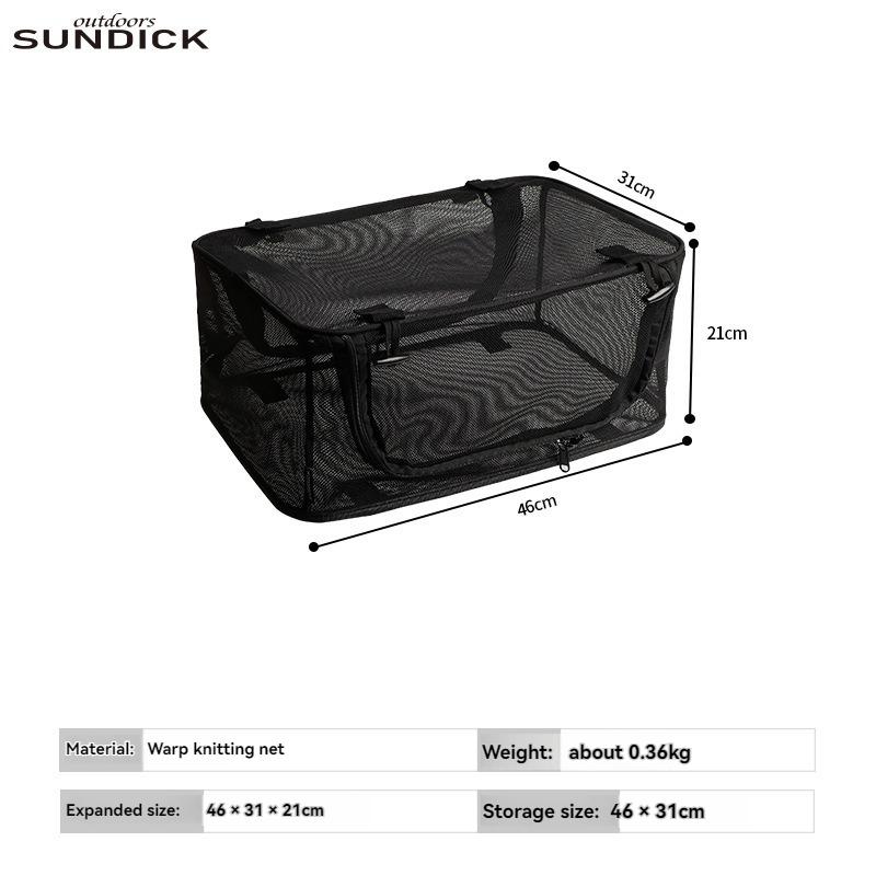 Outdoor Tableware Storage Mesh Box Multi-Purpose Folding Table Storage Mesh Box Fiber Folding Mesh Box чёрный