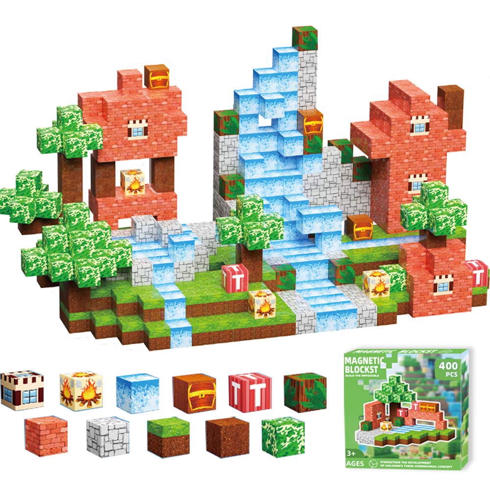 100/200/400PCS DIY Magnetic Building Block Set Home-Made Educational Toy Kit for Kids Creative Construction Playset