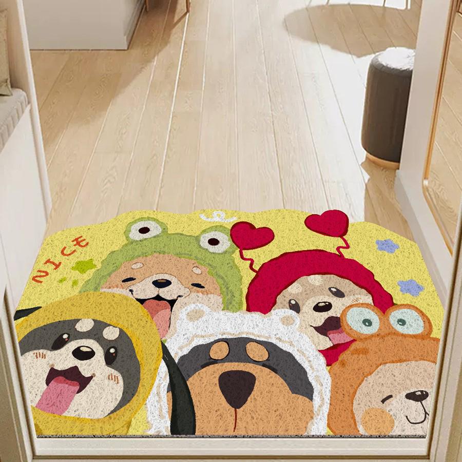 Non-slip Cartoon Welcome Mat - Mud & Dust Removal, Cuttable Entrance Mat for Hallway