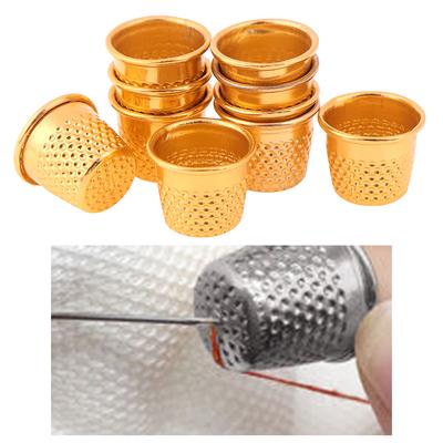 10Pcs Gold Finger Thimble Sewing Grip Finger Metal Shield Protector Pin Needles