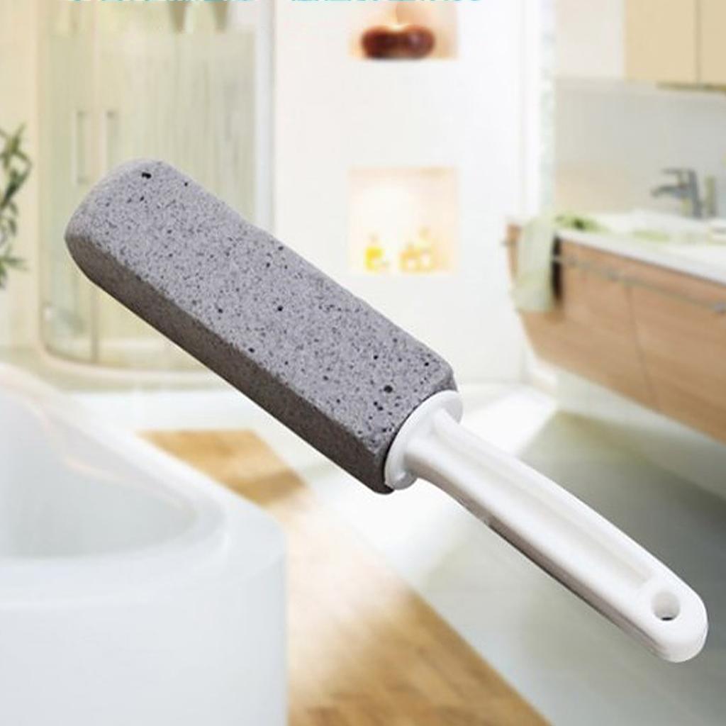 2pcs Pumice Stone Toilet Bowl Cleaner Efficient Toilet Bowl Cleaner Brush with Curved PP Handlee for Tiles BBQ Grills