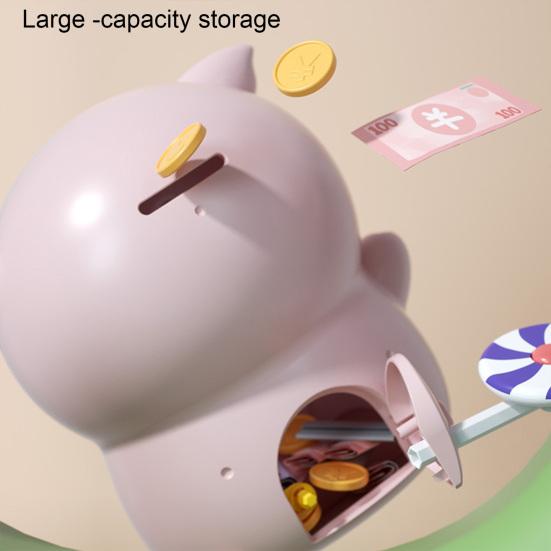 Kids Piggy Bank Creative Large Capacity Lovely Cartoon Pig Multifunctional Save