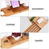 Natural Bamboo Wooden Bathtub Tray Shower Organizer Storage Rack Household Storage Shelf for Bathroom