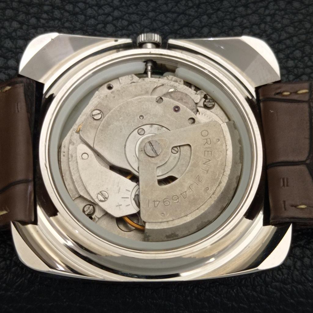 USED ORIENT AUTOMATIC 46941 JAPAN MENS VINTAGE GREEN COLOR DIAL WATCH a702215-5 R123-a702215