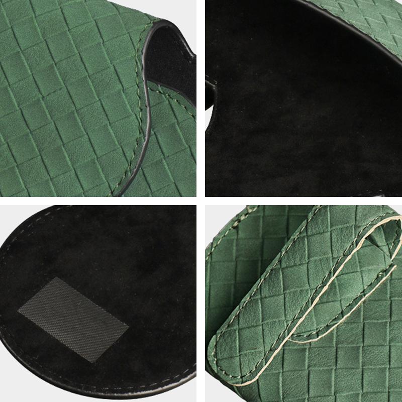 18x8cm Suede Car Sunglasses Holder Creative Soft Plaid Leather Glasses Case Car Sun Visor Organizer Auto Interior