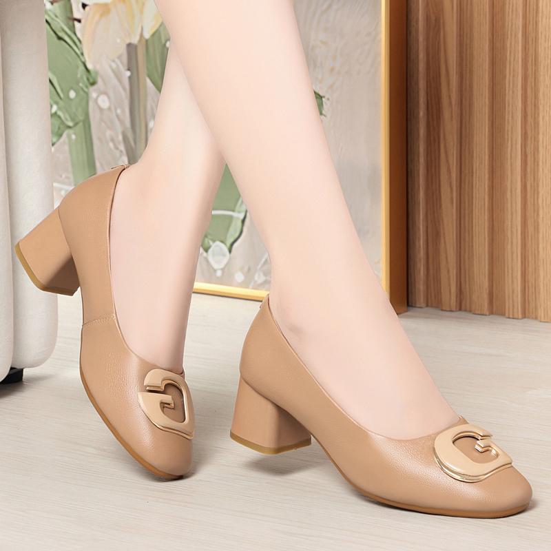 Fashion AIYUQI Women Dress Shoes Spring 2025 Genuine Leather Round Head Women's Office Shoes Fashion Work Shoes Ladies