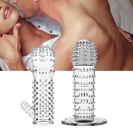 Faux Crystal Penis Sleeve Men Penis Touch-Real Cover Cock Enlargement Dick Extender Forbedret intimitet Sexprodukt
